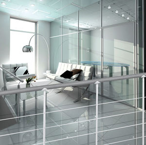 stainless steel railing / balustrade / indoor / for stairs