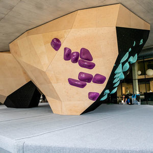 public building climbing boulder