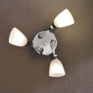 traditional ceiling light / glass / metal / LED