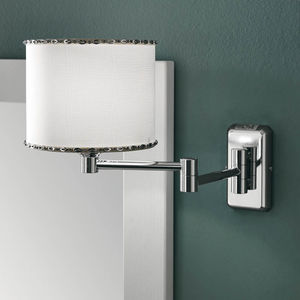 contemporary wall light / bathroom / chromed metal / round