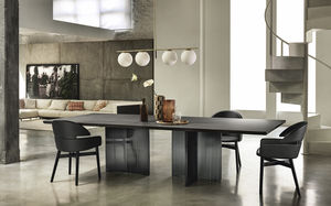 contemporary table / glass / glass base / rectangular