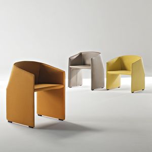 contemporary visitor chair / with armrests / upholstered / on casters