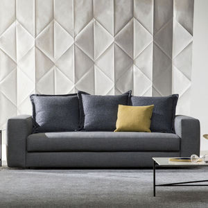 sofa bed / contemporary / leather / fabric