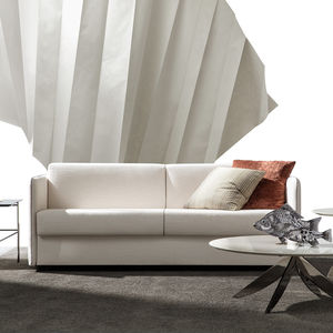 sofa bed / contemporary / leather / fabric