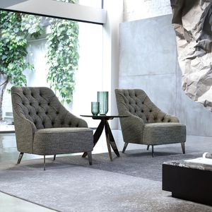 Contemporary armchair - EMILIA - BERTO SALOTTI - velvet / cotton / linen