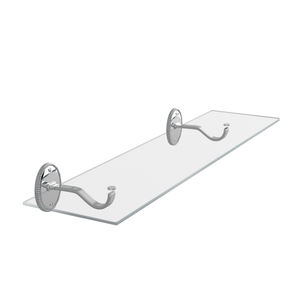 wall-mounted shelf / traditional / chromed metal / glass