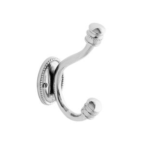 traditional coat hook / chromed metal / double / bathroom