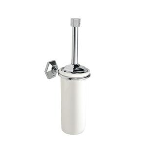chromed metal toilet brush / wall-mounted