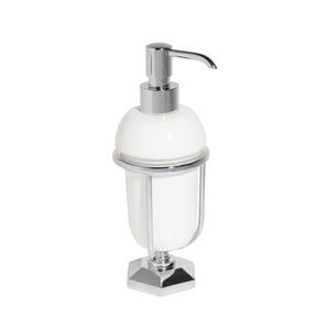 free-standing soap dispenser / chromed metal / ceramic / manual