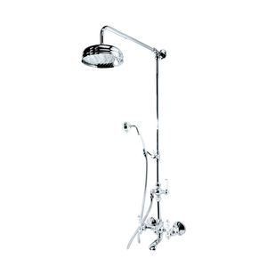 wall-mounted shower set / traditional / with hand shower / with fixed-column shower head