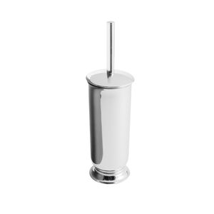 chromed metal toilet brush / floor-mounted