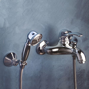 shower mixer tap / for bathtubs / wall-mounted / chromed metal