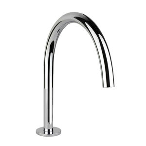 chromed metal washbasin spout