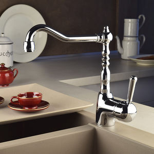 chromed metal mixer tap / kitchen / 1-hole / swivel spout