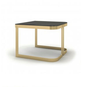 contemporary coffee table / glass / metal / square