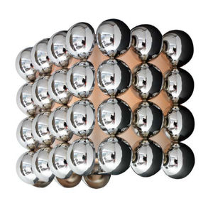 contemporary wall light / chromed metal / fabric / incandescent