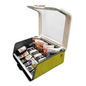 glass-front minibar