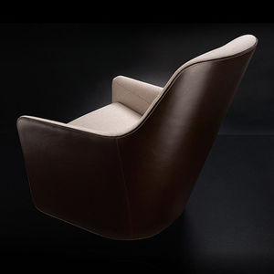 Contemporary club chair - FOSTER 520 - Walter Knoll - leather / swivel