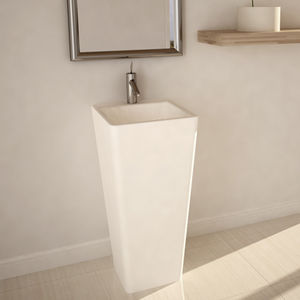 free-standing washbasin / square / natural stone / contemporary