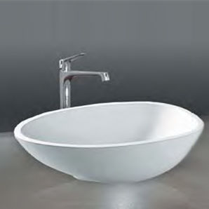 countertop washbasin / oval / stone / original design