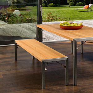garden bench / contemporary / teak / solid wood