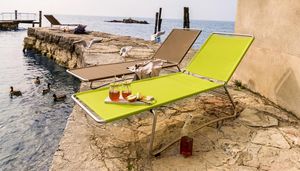 contemporary sun lounger / Batyline® / stainless steel / garden