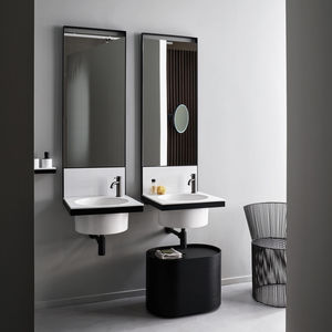 double washbasin cabinet / wall-hung / ceramic / metal