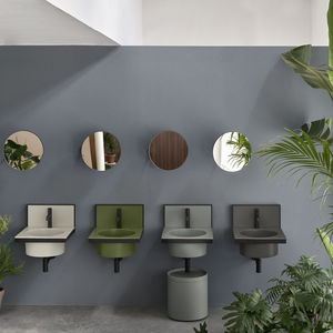 wall-hung washbasin cabinet / ceramic / steel / contemporary