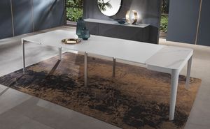 contemporary sideboard table / ash / ceramic / walnut base