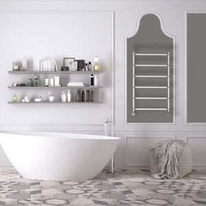 hot water towel radiator / electric / stainless steel / contemporary