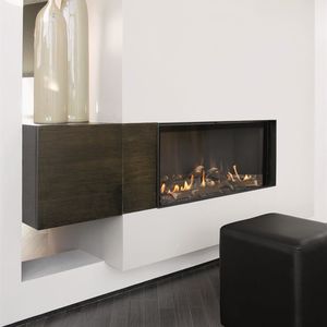 wood-burning fireplace / gas / contemporary / closed hearth