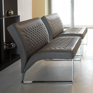 Contemporary fireside chair - MONET - cierre - leather / with footrest ...