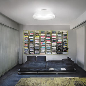 contemporary ceiling light / round / metal / LED