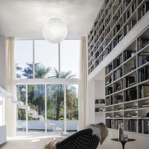 traditional ceiling light / round / glass / incandescent