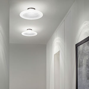 contemporary ceiling light / round / glass / LED