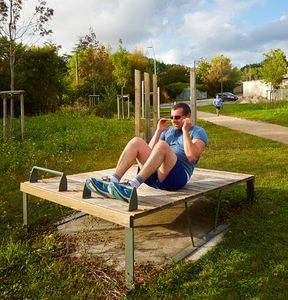 Sit Up Bench, 10 Degree Incline, Outdoor Fitness Equipment