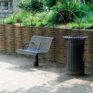 public bench / contemporary / steel / with backrest