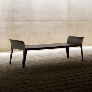 public bench / contemporary / wooden / steel
