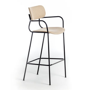 contemporary bar chair / upholstered / with footrest / with armrests