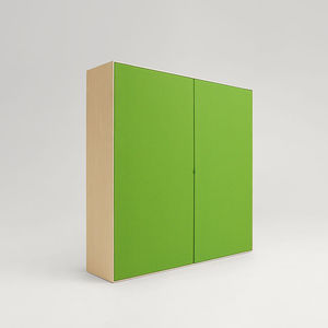 contemporary wardrobe / lacquered wood / with swing doors