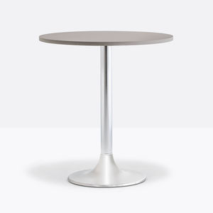 contemporary bistro table / cast iron / powder-coated steel / chrome steel