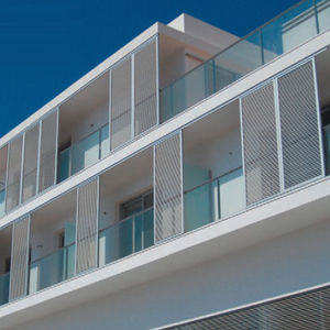 sliding shutters / aluminum / for facades / louvered