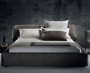 double bed / contemporary / upholstered / with upholstered headboard