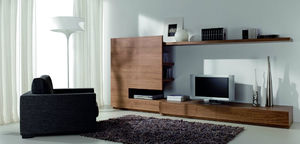 contemporary living room wall unit