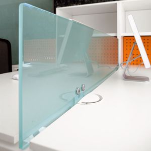 desk mounted office divider / glass / modular