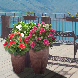 resin wicker plant pot