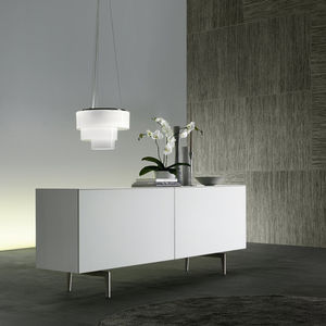 contemporary sideboard / lacquered glass / steel