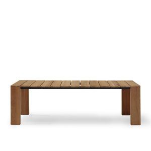 contemporary table / teak / teak base / rectangular