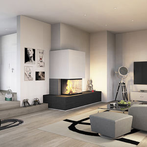 closed wood hearth
