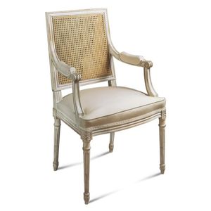 Louis XVI style chair / upholstered / with armrests / beech